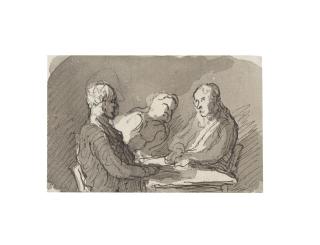 Honoré Daumier - Étude pour \'Joueurs de Domino\' (Les trois joueurs)