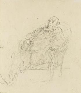 Honoré Daumier - Homme Assis Dans Un Fauteuil, Étude Pour Un Auditeur Ou Pour Le Malade Imaginaire