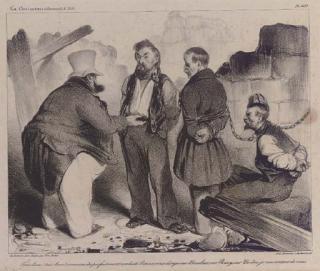 Honore Daumier - La tête branlante (Plate 427); and Trés bien! tres bien! vous, vous êtes parfaitement conduits! (Plate 437), from La Caricature (Delteil 90; and 94)