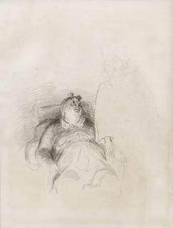 Honoré Daumier - Le Malade Imaginaire sight 39.2 x 29.7cm (15 7/16 x 11 11/16in), sheet 47.4 x 36cm (18 11/16 x 14 3/16in).