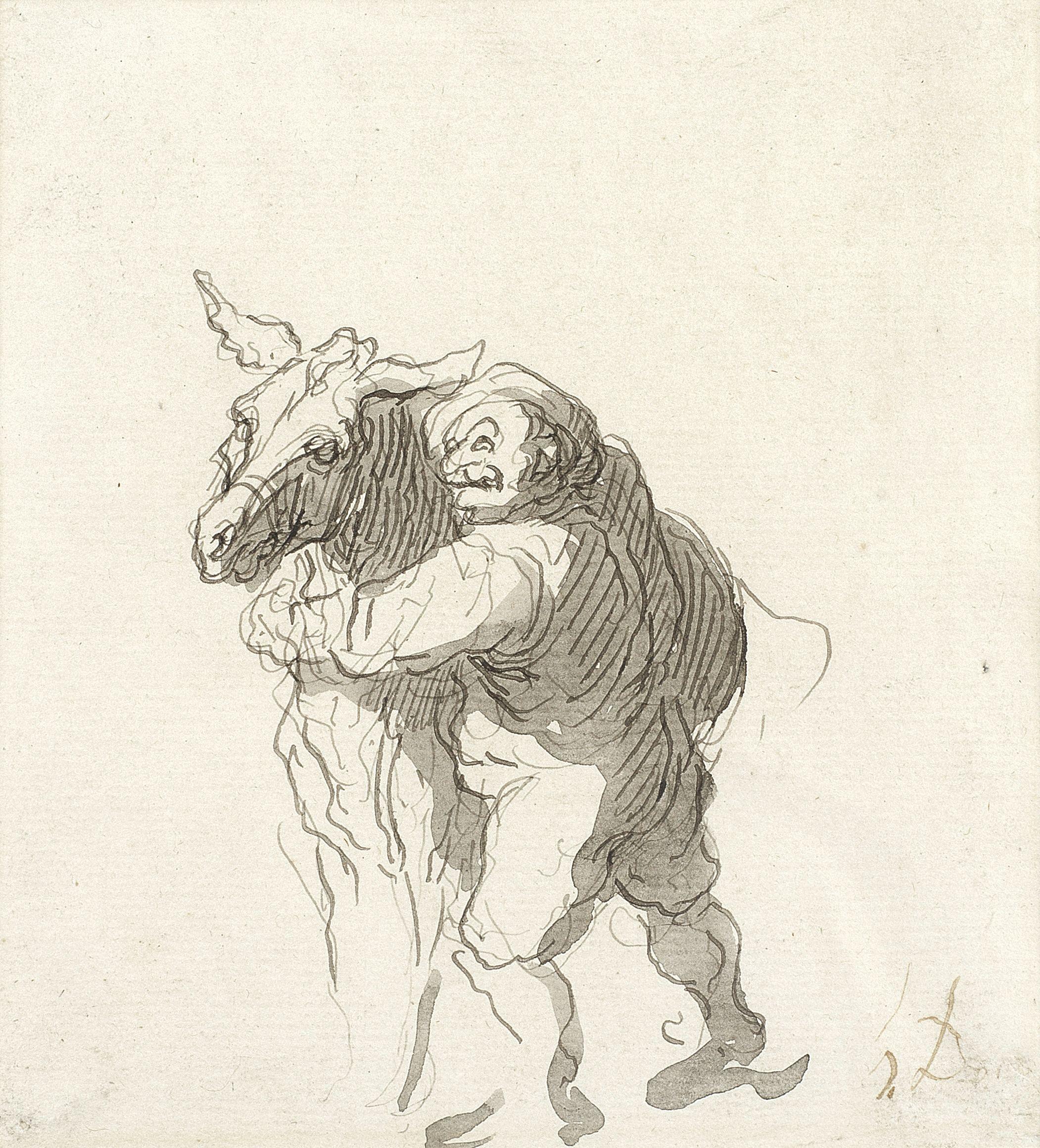 Honoré Daumier - Sancho Pansa et son âne