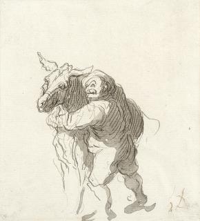 Honoré Daumier - Sancho Pansa et son âne