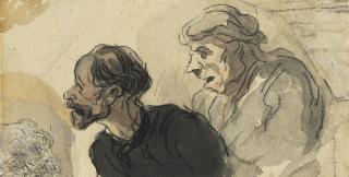 Honoré Daumier - The heads of two men