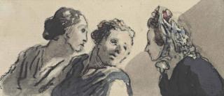 Honore Daumier - Trois personnages en buste