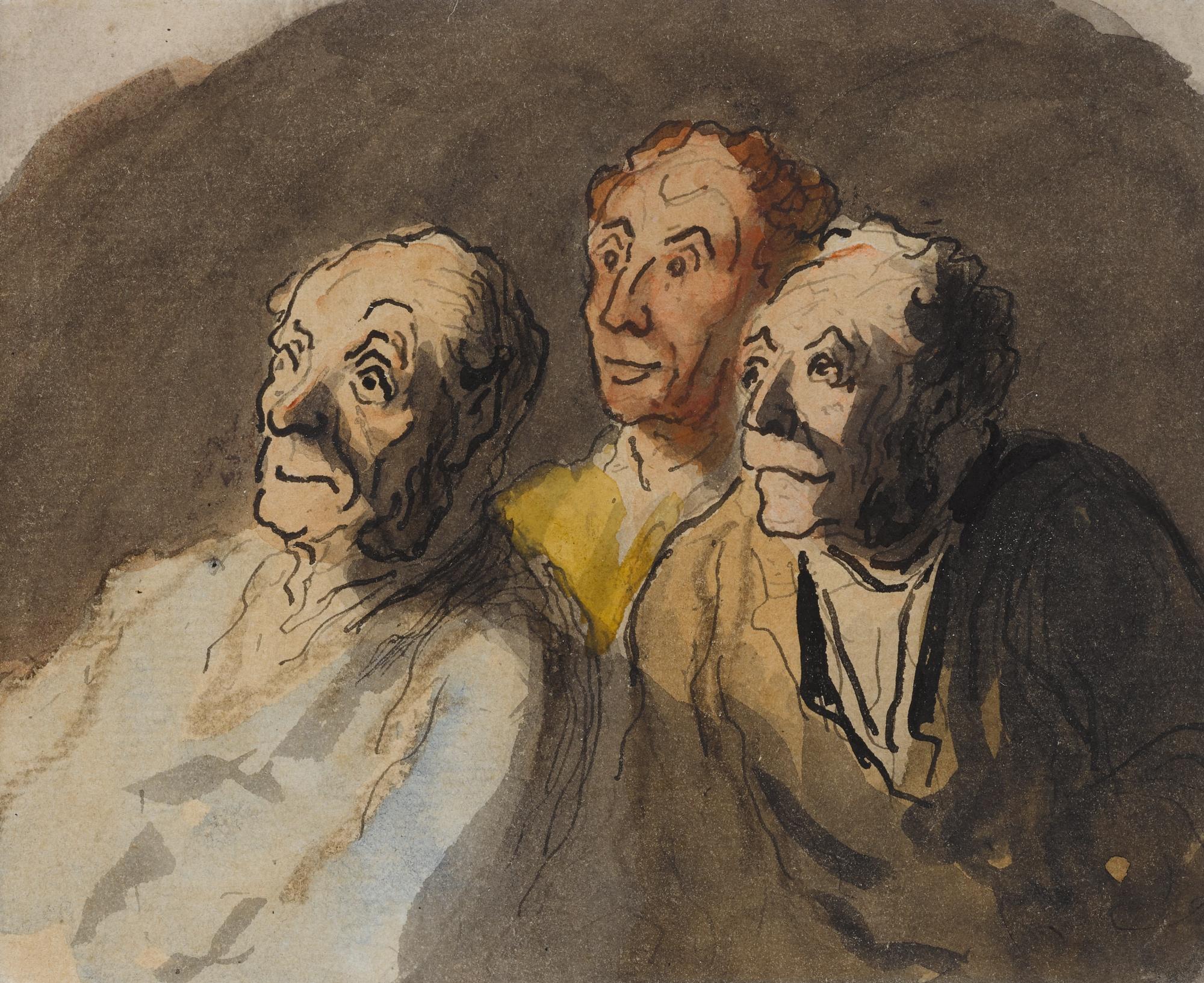 Honoré Daumier - Trois Spectateurs