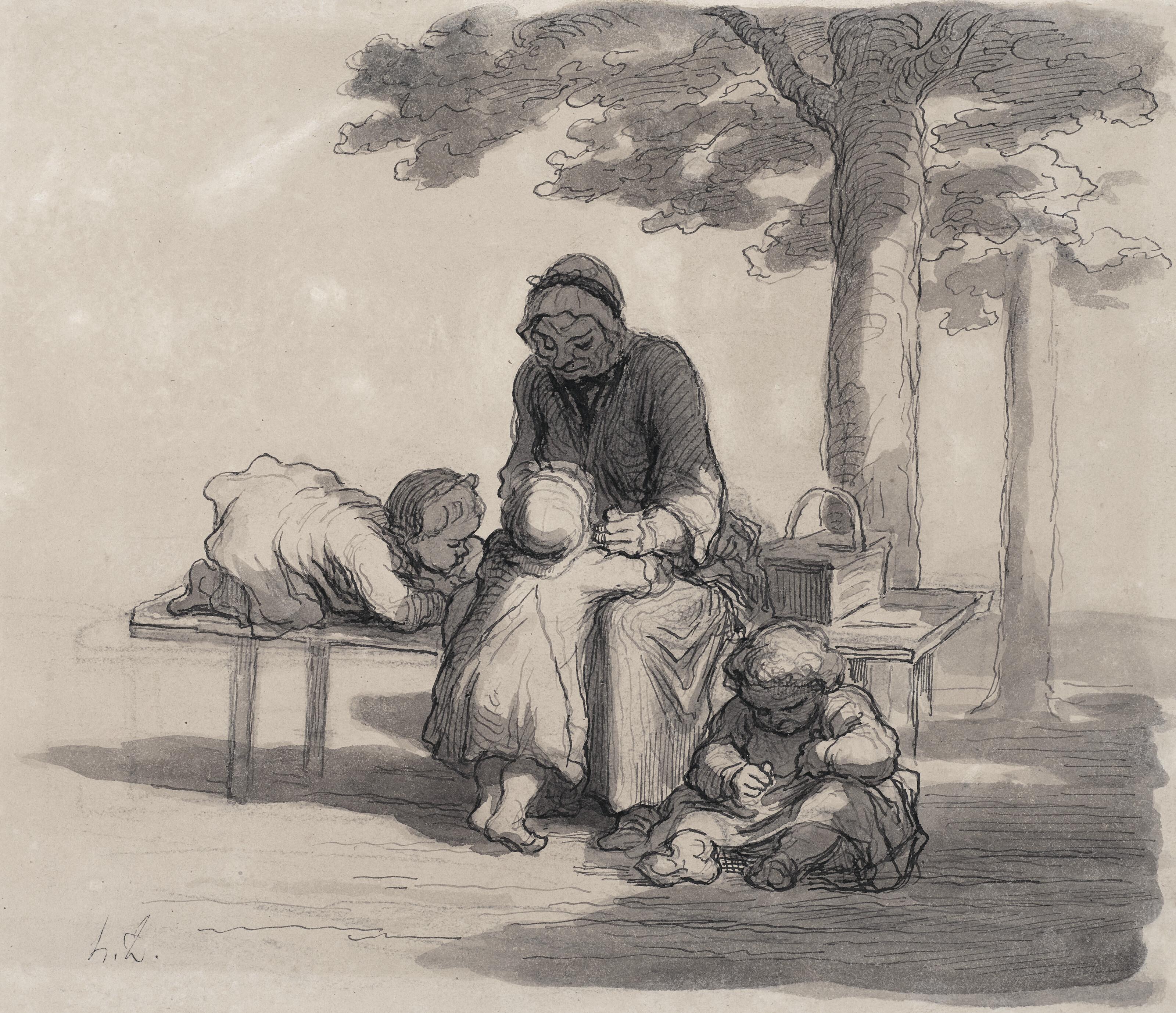 Honore Daumier - Une grand\'maman