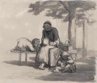Honore Daumier - Une grand\'maman