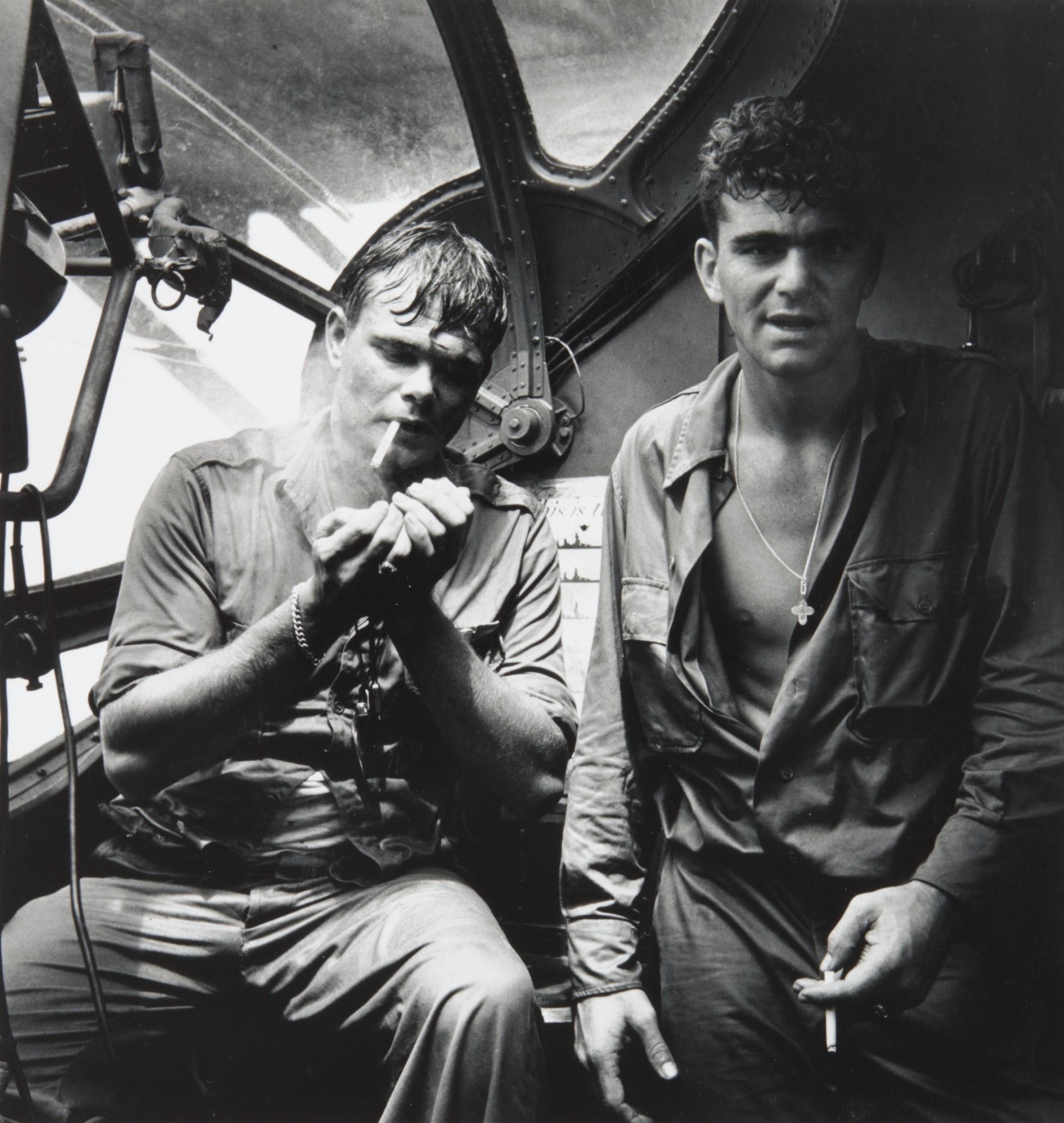 Horace Bristol - Rescued Airmen Smoking in PBY (Sitting in Blister of \'Dumbo\' Rescue Plane)