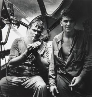 Horace Bristol - Rescued Airmen Smoking in PBY (Sitting in Blister of \'Dumbo\' Rescue Plane)