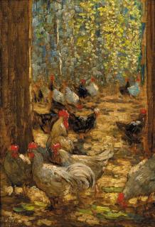 Horace Mann Livens - Chickens in the yard