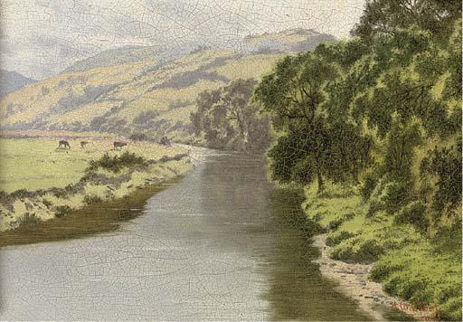 Horace W. Gilbert - The Rheidol, From Pen-Y-Bont Bridge; And Children On A Beach