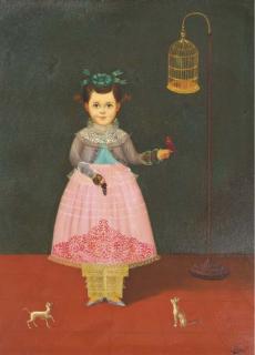 Horacio Renteria Rocha - Girl with a cardinal