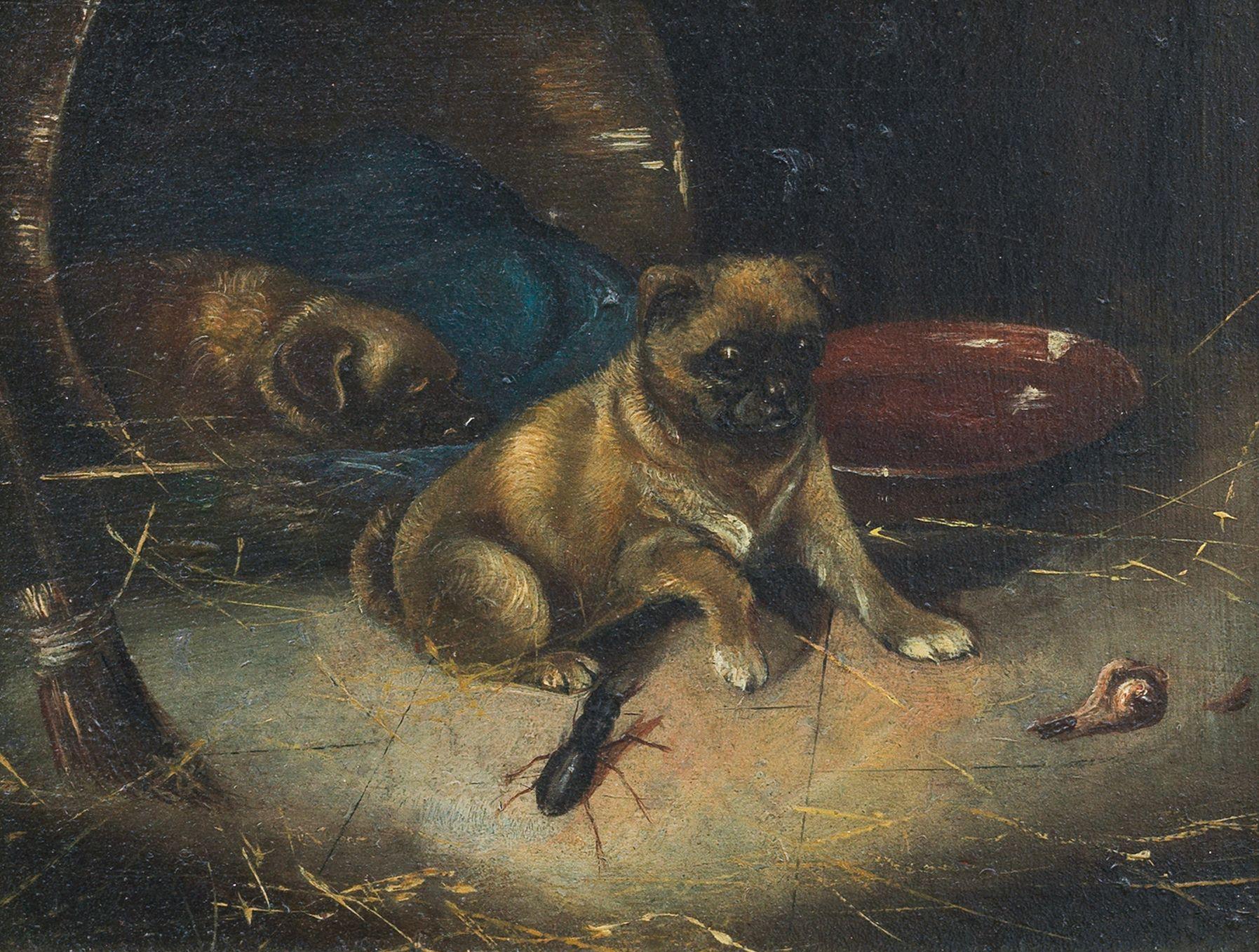 Horatio Henry Couldery - A Pug Startled by a Stag Beetle