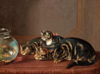 Horatio Henry Couldery - Cats by a fishbowl