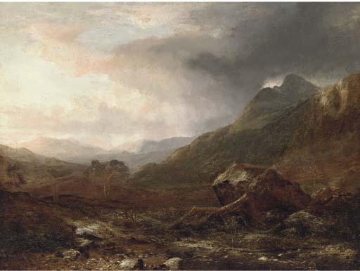Horatio Mcculloch, R.S.A. - A storm gathering in the highlands