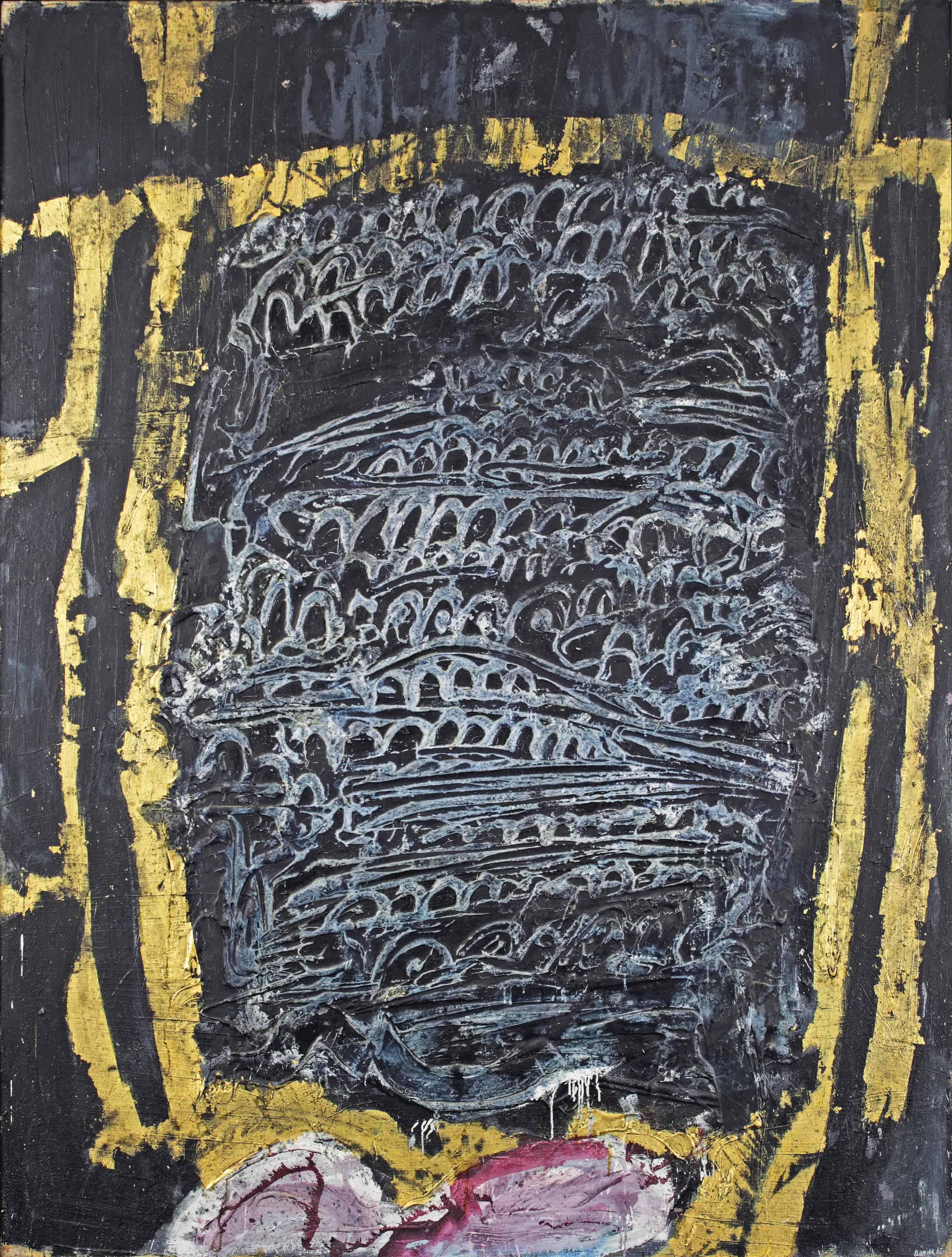 Horia Damian - Bleu-marine aux traces dorées