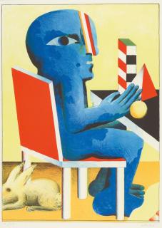 Horst Antes - 3 Bll.: 2-äugige Figur – Figur am Tisch – Kopf