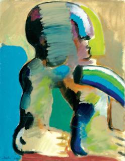 Horst Antes - „Figur nach rechts mit Rohr“ (Kopffüßler).