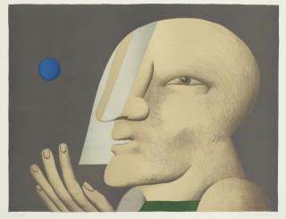 Horst Antes - Porträt Mit Blauer Kugel