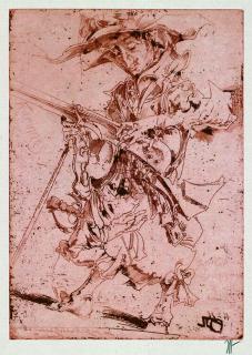 Horst Janssen - 9 Bll.: Schumann. Vorgetäuschtes Wissen. (2 Exx.) Kopfweide. Langenhorner Jubilate I,III,V. Versuch in Kugelschreiber, Filz- und Asphaltlack. Landschaft - Sketch