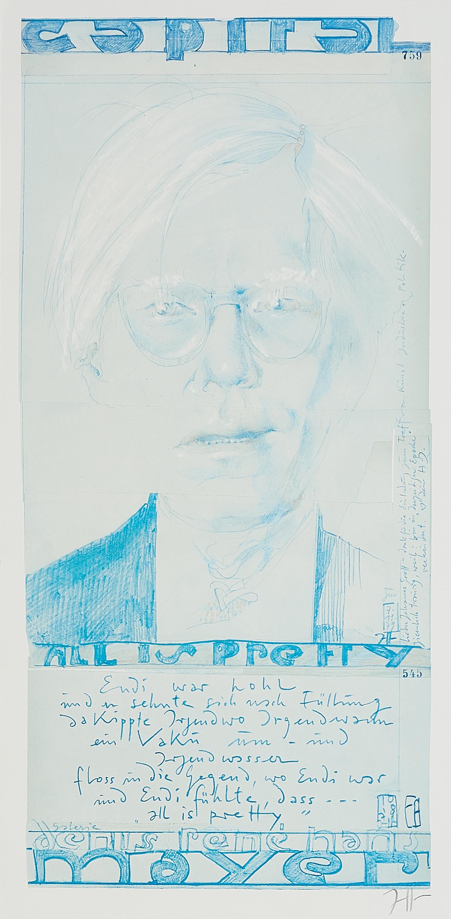 Horst Janssen - Andy Warhol all is pretty.