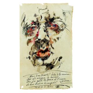 Horst Janssen - Autoportrait (Et Poème De Baudelaire)