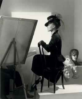 Horst P. Horst - Fashion with Easel, Reboux Hat, Cartier Jewels (Estrella Boissevain), 1938