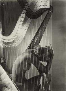 Horst P. Horst - \'Lisa With Harp, Paris\'