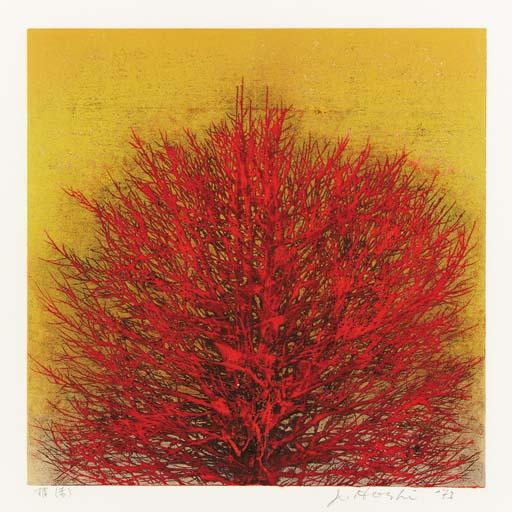 Hoshi Joichi - Kozue (Aka) (Treetop [red]) Fuyu kodachi (Winter grove) Yukei (Evening view) Wakaba (Fresh Verdure)