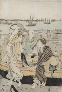 Hosoda Eishi - Ôban, middle section of triptych