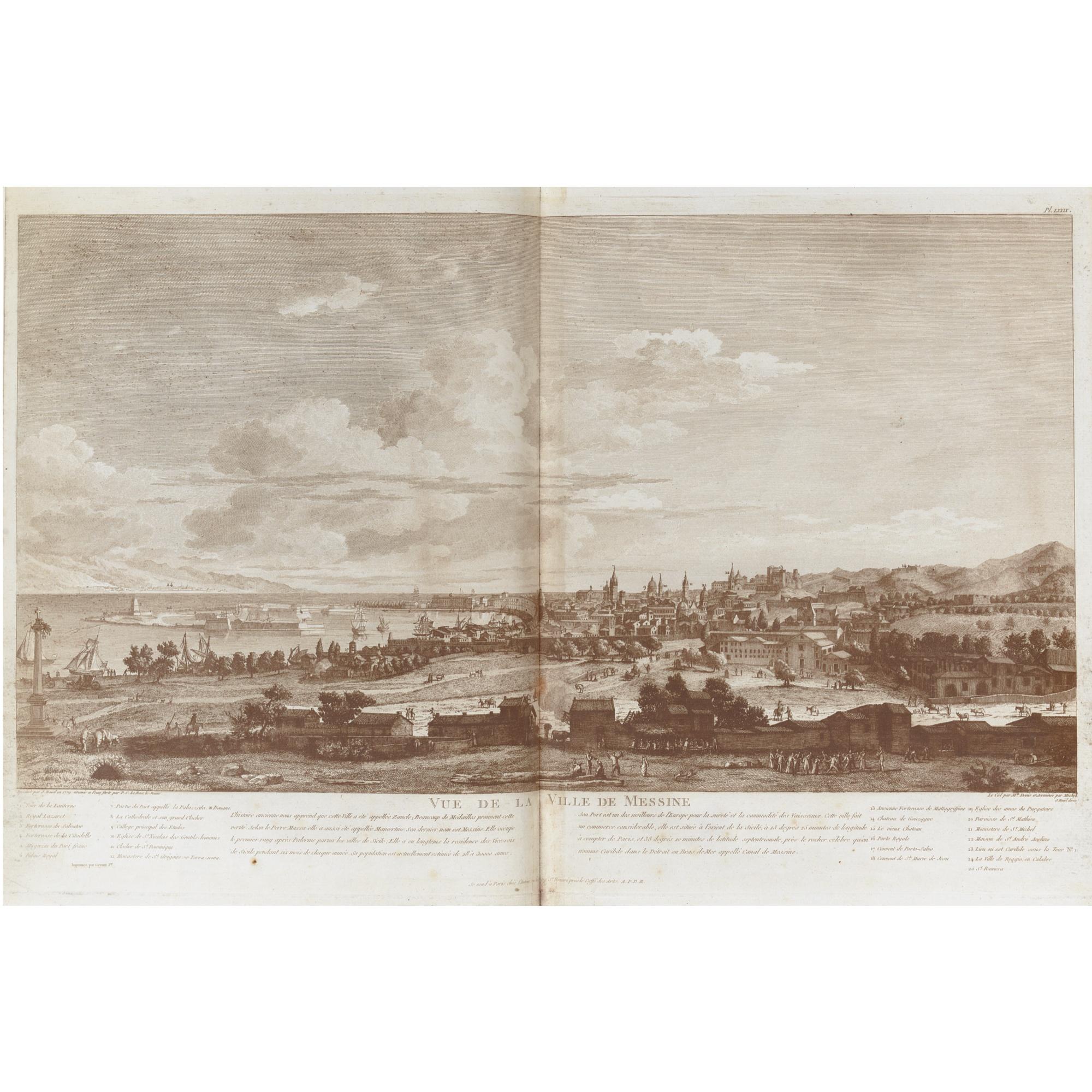 Houel, Jean - Voyage Pittoresque Des Isles De Sicile, De Malte Et De Lipari. Parigi: De L\'Imprimerie De Monsieur, 1782-87