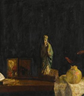 Hovsep Pushman - Guardian Image, Still Life Of Asian Artifacts