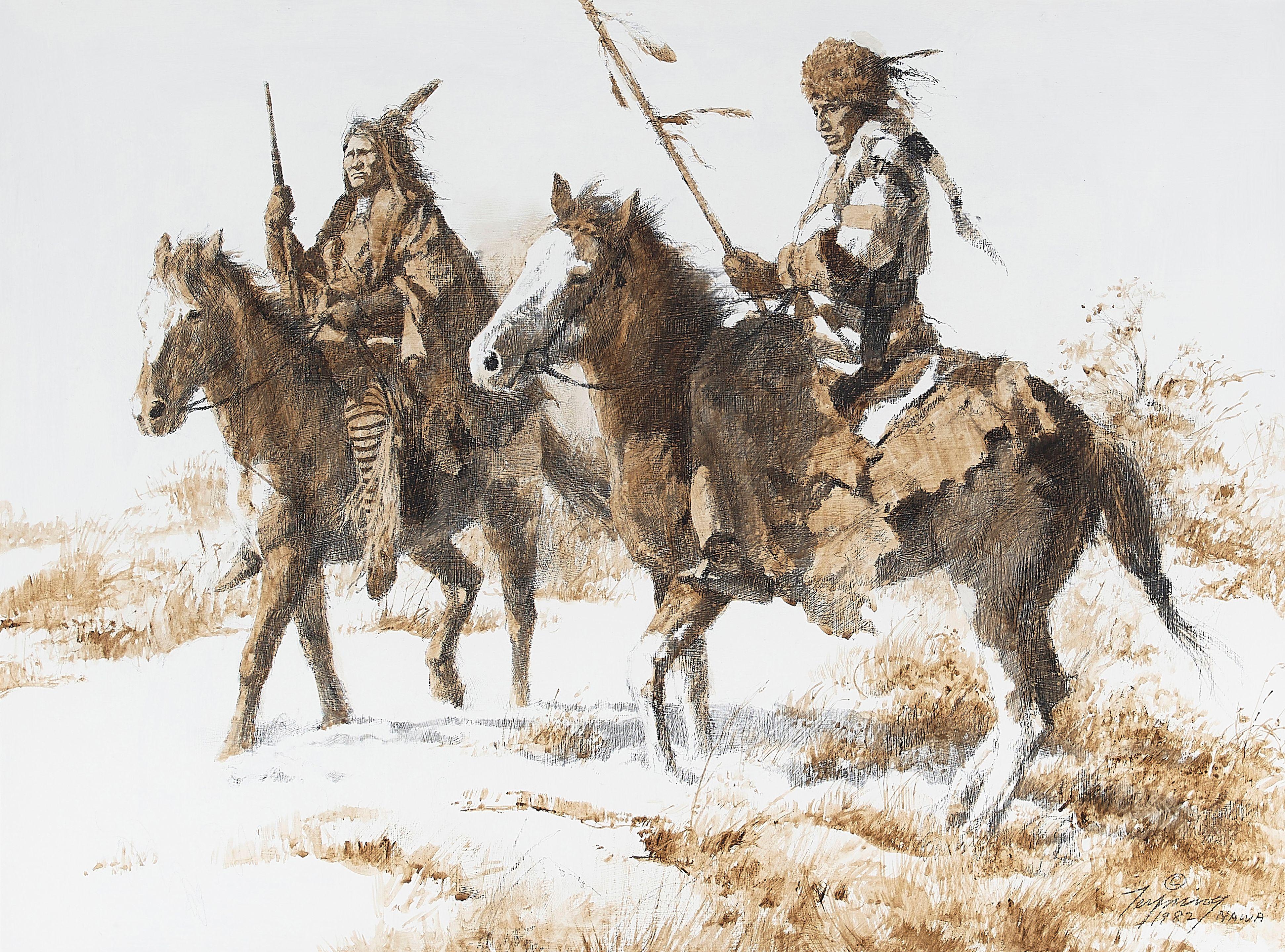 Howard A. Terpning - Blackfoot in Winter