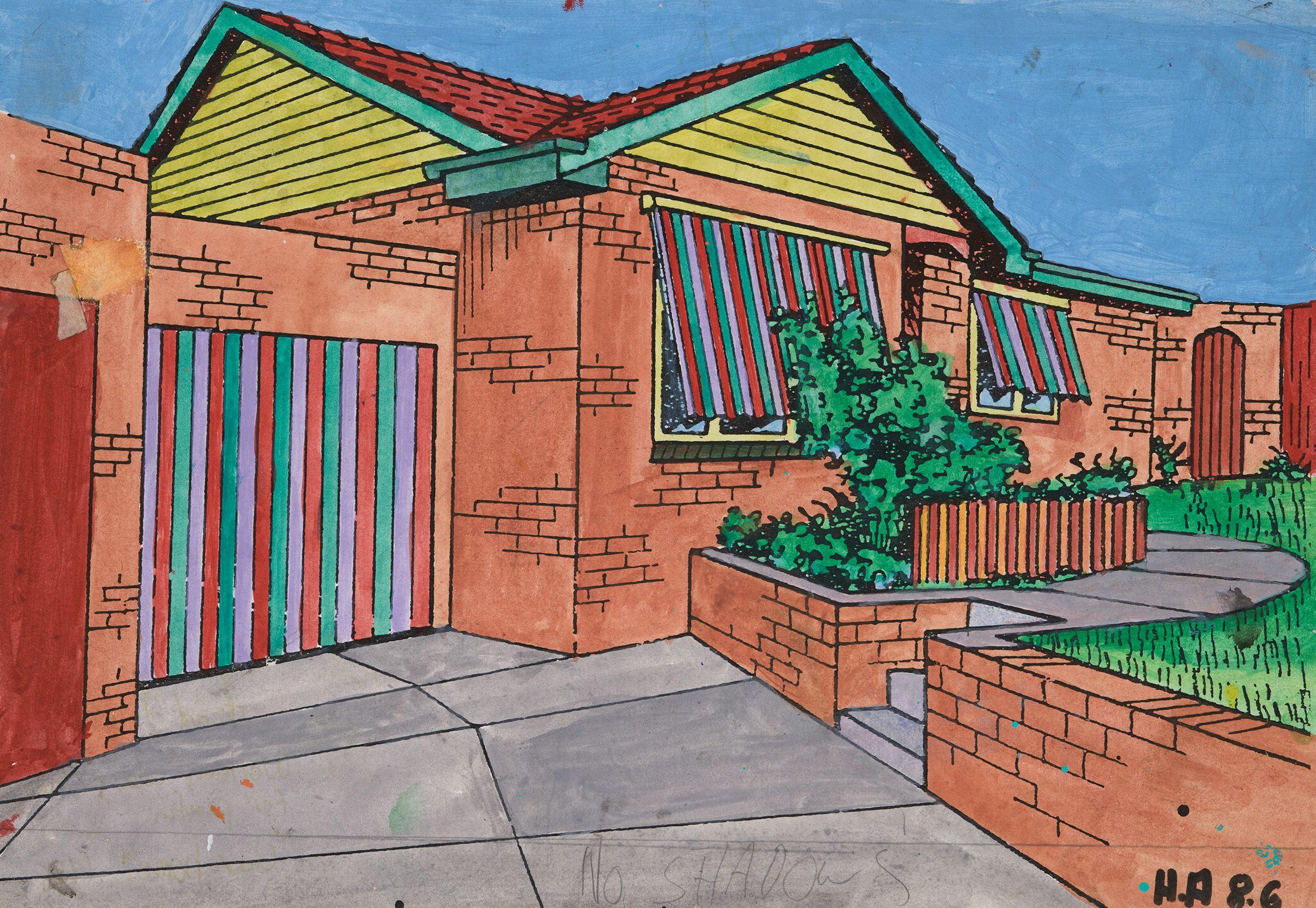 Howard Arkley - Working Colour Study For Painting \'Our Home\', 1986