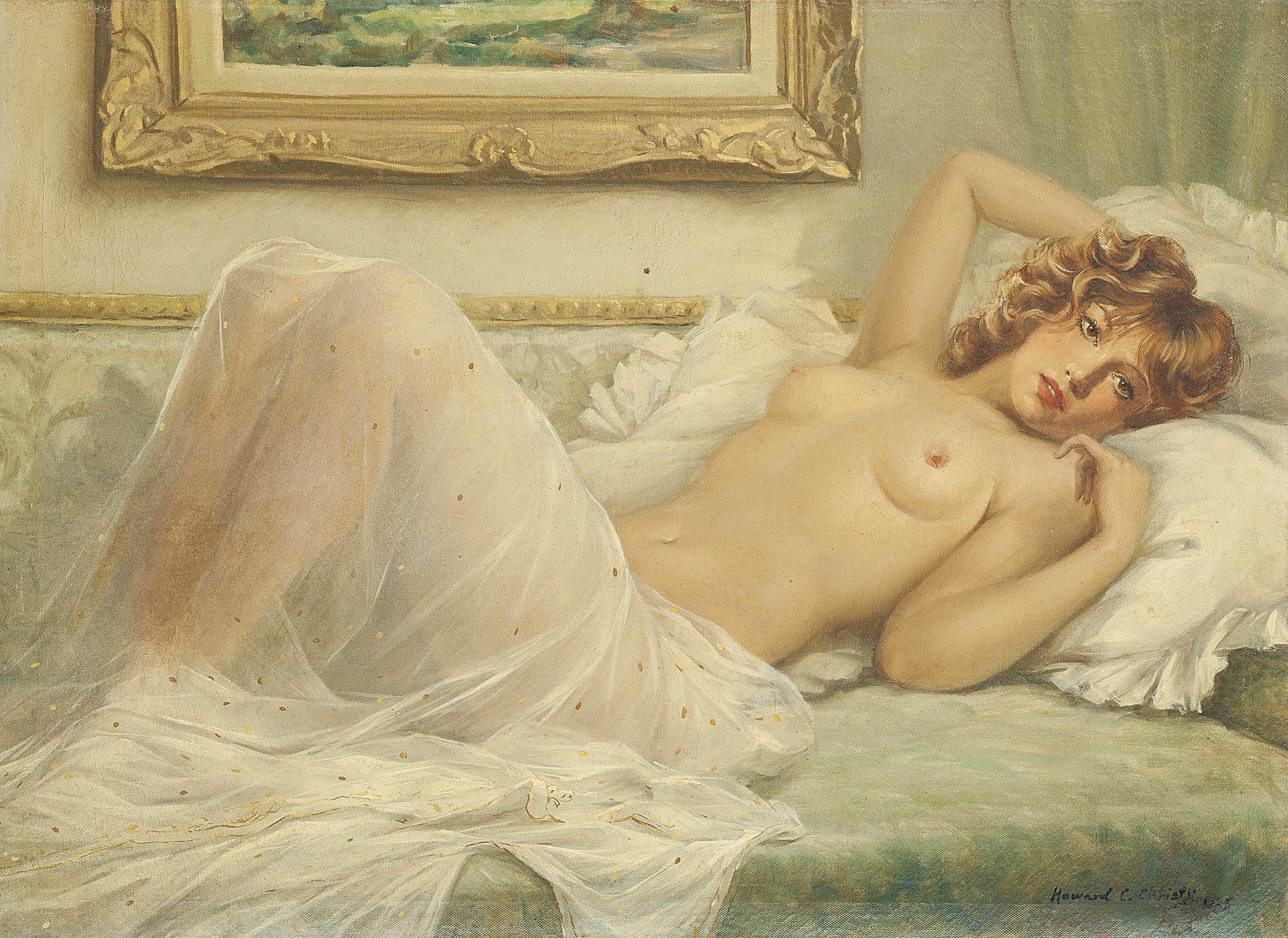 Howard Chandler Christy - A reclining beauty