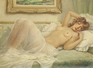 Howard Chandler Christy - A reclining beauty