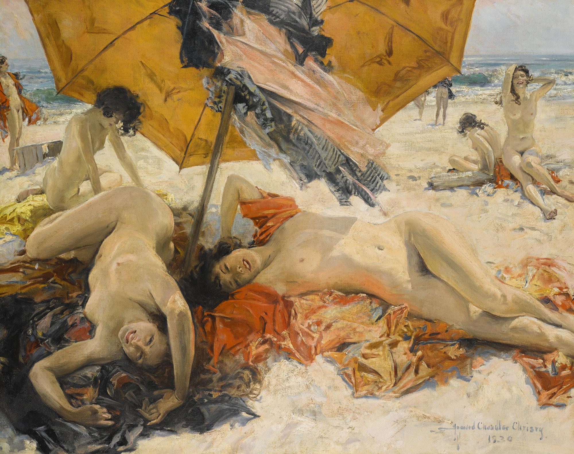 Howard Chandler Christy - Nudes At The Beach