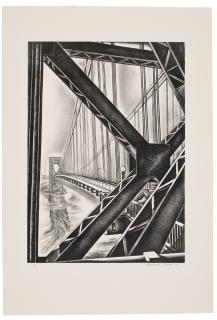 Howard Cook - George Washington Bridge with B