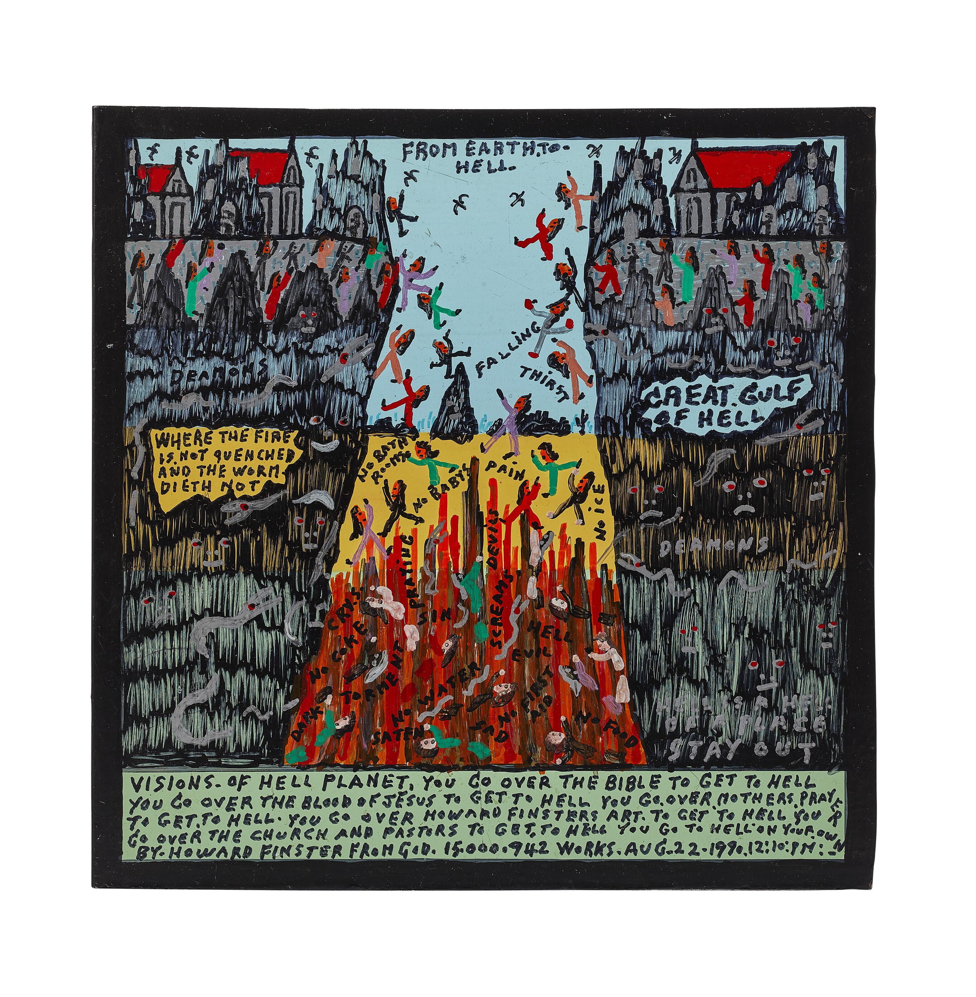 Howard Finster - From Hell to Earth (#15,942), 1990
