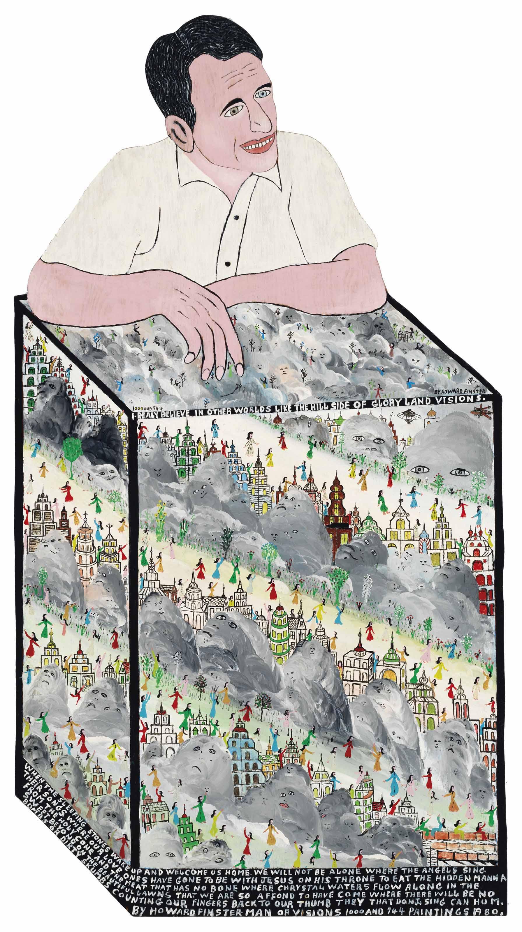 Howard Finster - Howard Behind the Desk of Visions (Self Portrait), #1,744, 1980