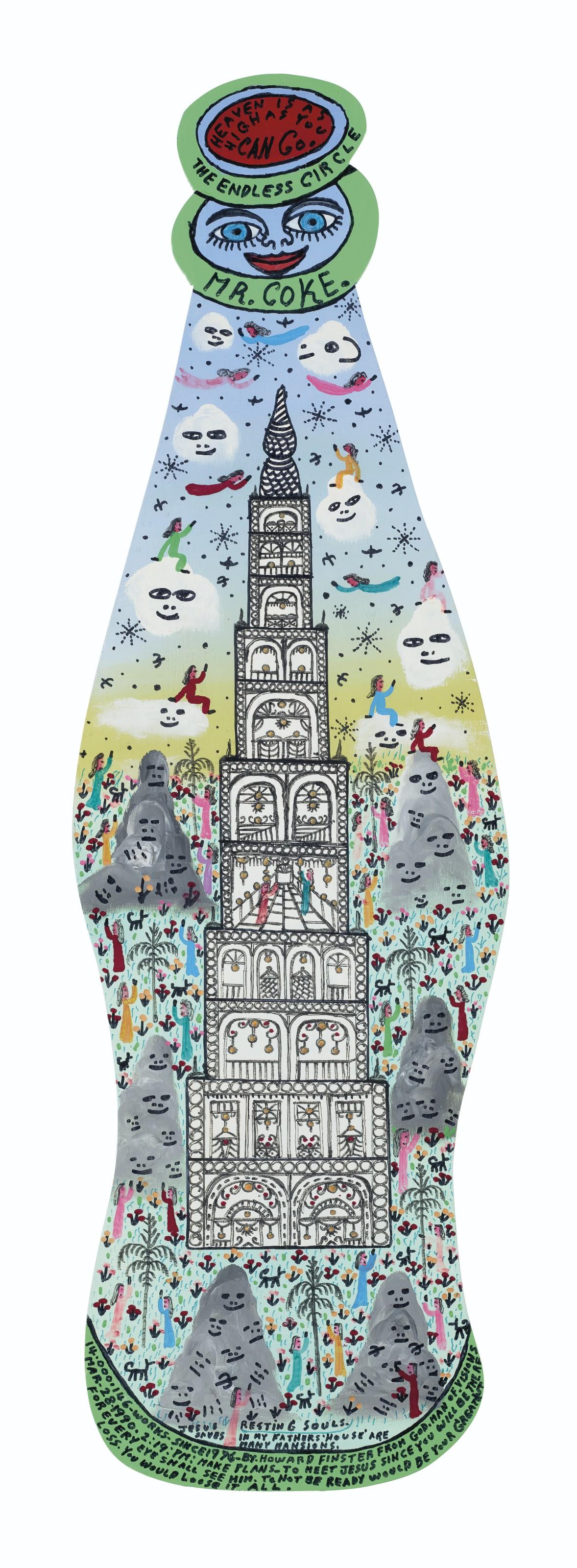 Howard Finster - The Endless Circle, Mr. Coke, #14,146, 1990