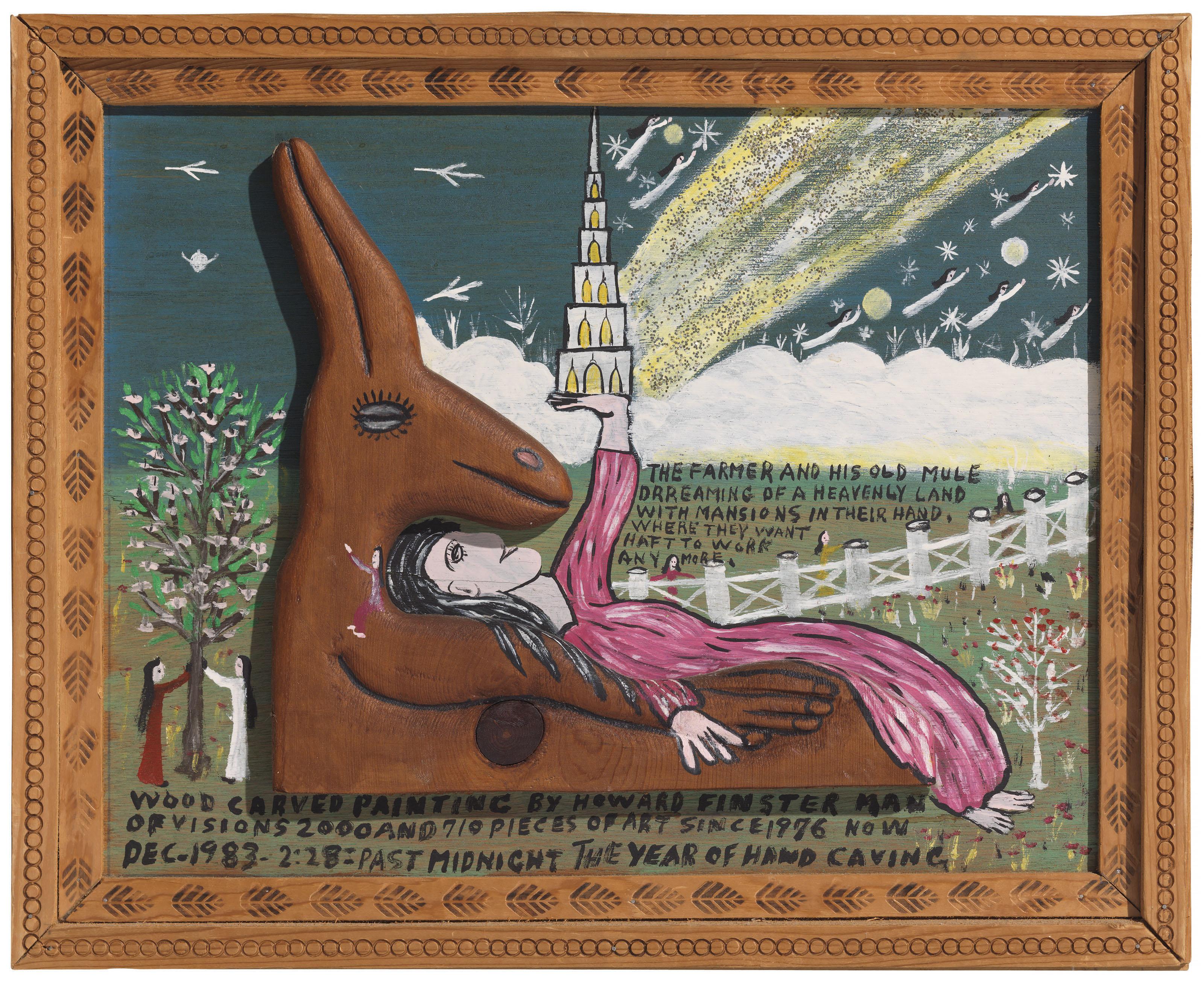 Howard Finster - The Farmer and His Old Mule, 1983, #2,710