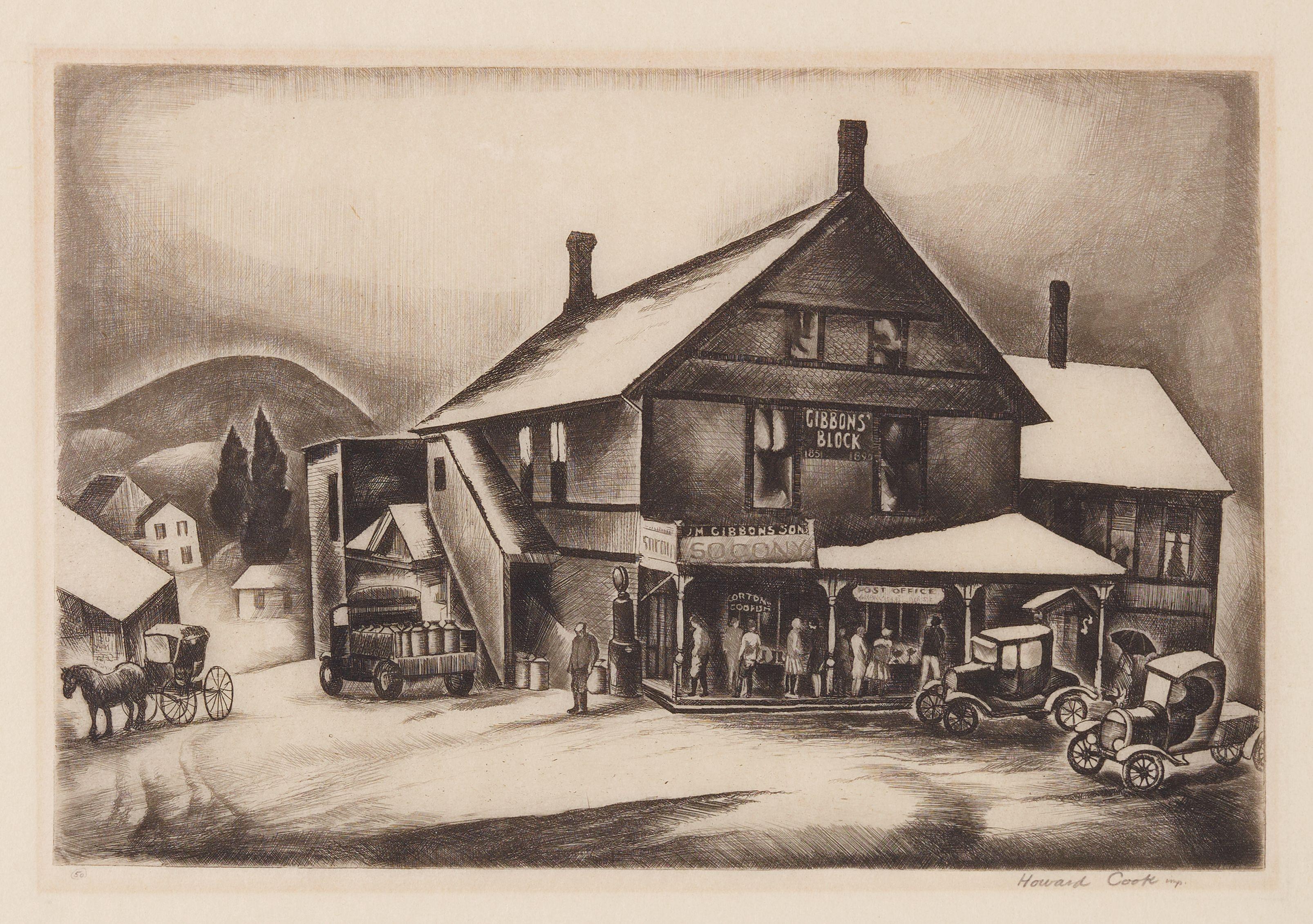 Howard Norton Cook - Country Store; Hill Town; Merry-Go-Round 3