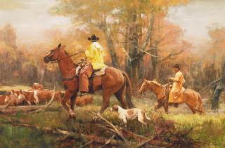 Howard Rogers - Autumn Gathering 20 x 30 in. framed 29 x 39 in.