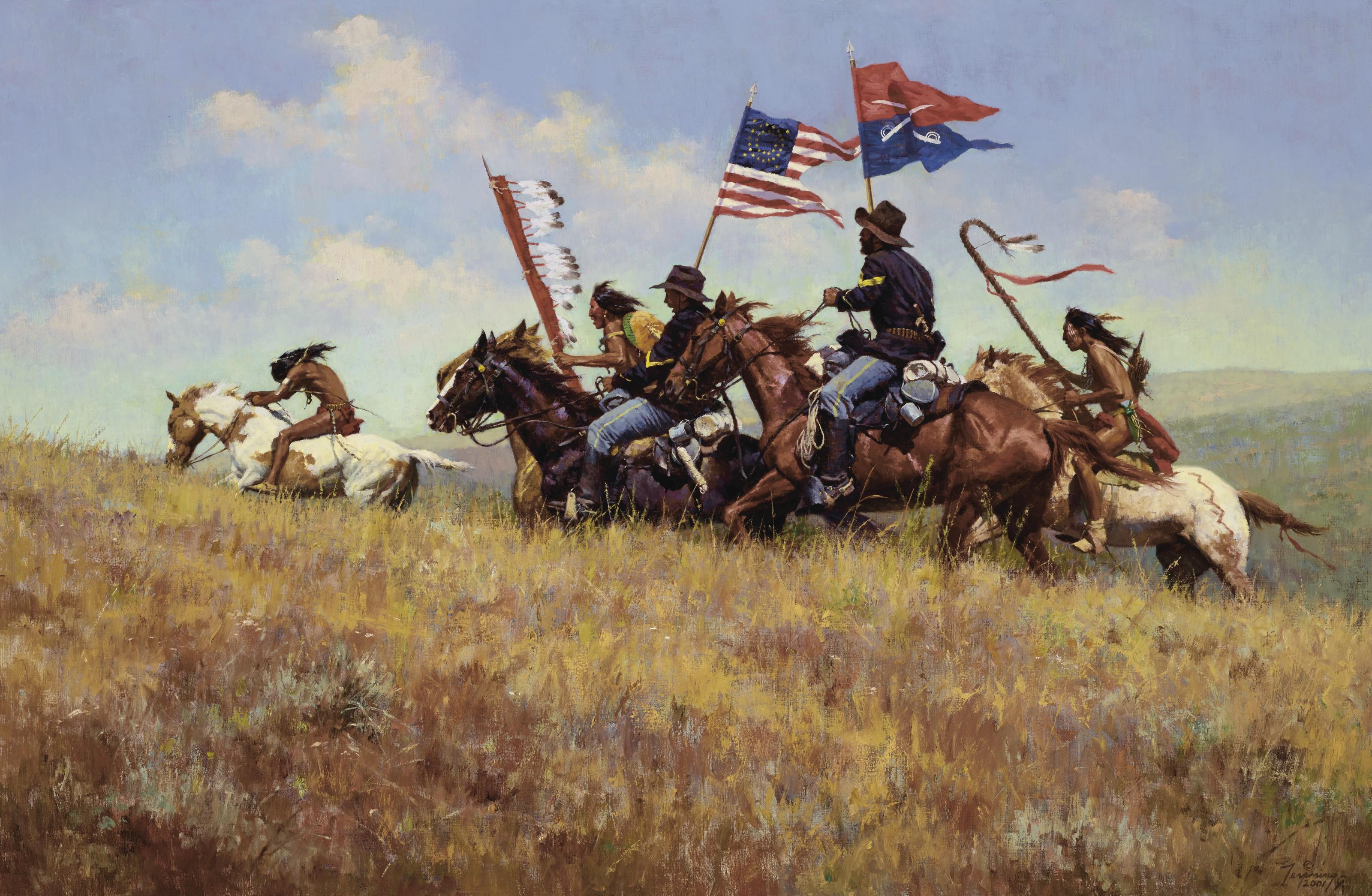 Howard Terpning - Flags on the Frontier