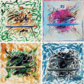 Hsia Yan - Lions With Swords （Set Of Four Pieces）(Painted In 1992)