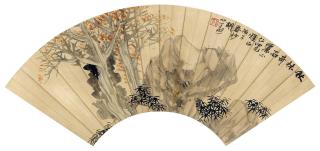 Hu Gongshou - Bamboo And Red Leaves