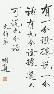 Hu Shi - Calligraphy In Regular Script