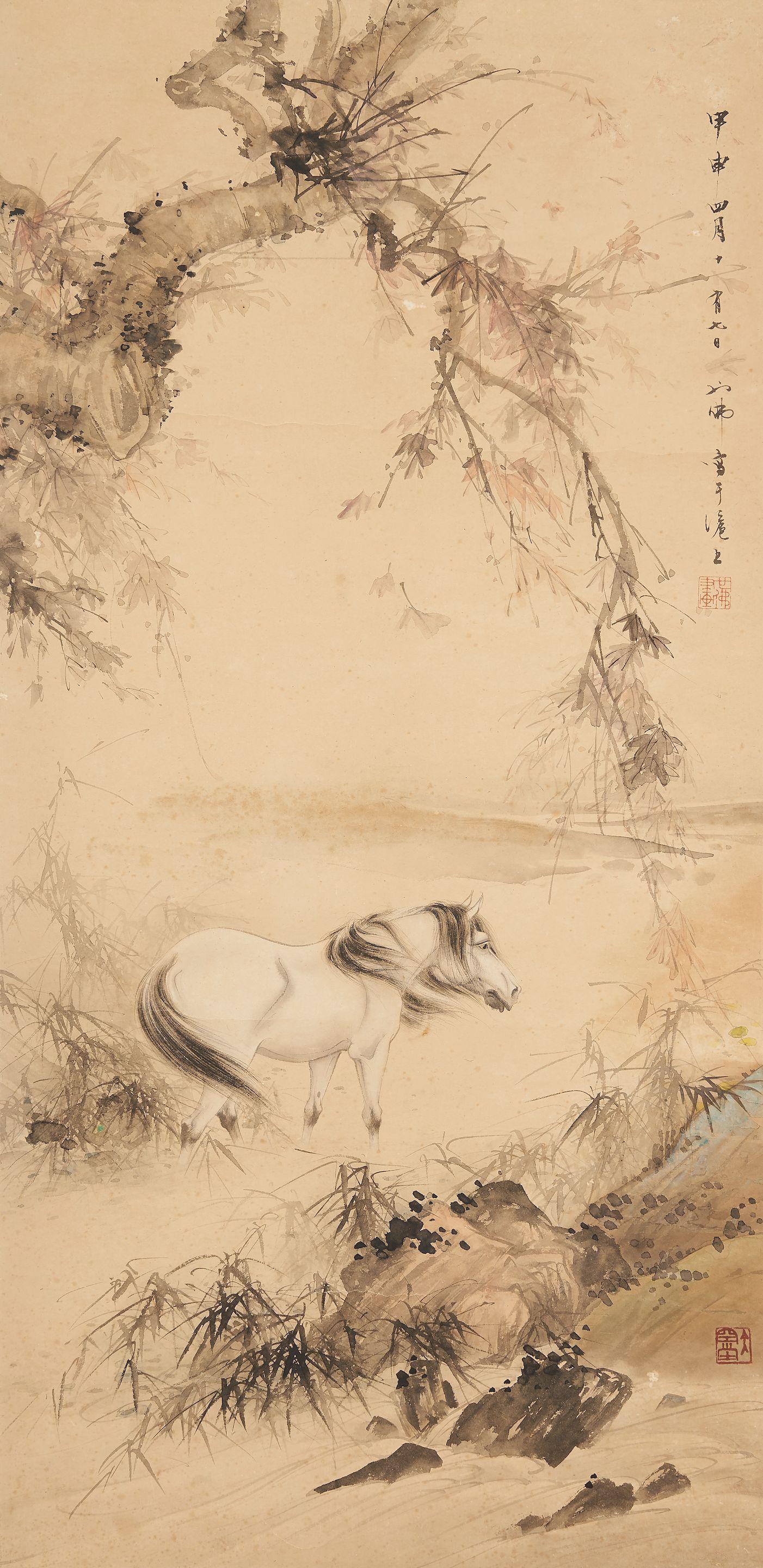 Hu Yefo - Horse in a Creek