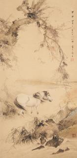 Hu Yefo - Horse in a Creek